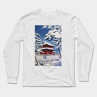 Zojoji Temple in Snow by Tsuchiya Koitsu Long Sleeve T-Shirt